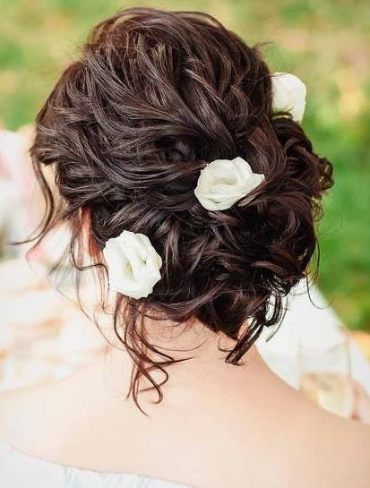 Natural Curly Updo with Flower- Curlt hairstyles