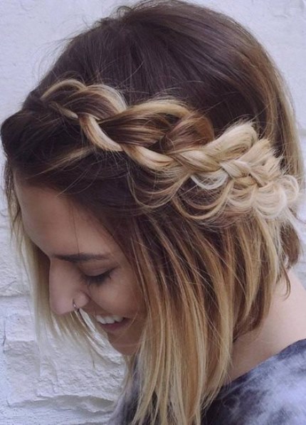 Ombre French Braided bang hairstyles