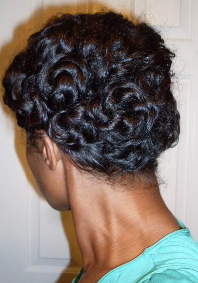 Pin Curled Twists Updos for natural hair