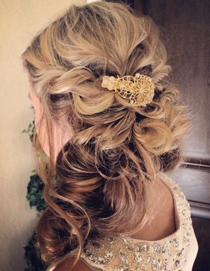 Pin-Up Curls- Half up and half down wedding hairstyles