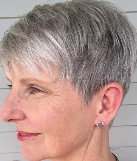 Angled Ash Blonde Cut- Short hairstyles for women over 50