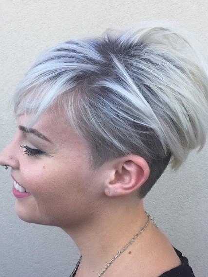 Platinum Blonde colorful Pixie Cuts