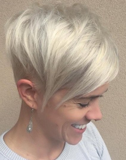 Platinum Pixie Hairstyle- long pixie hairstyles