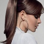 Ponytail with Bouffant and Side Bangs- Straight hairstyles
