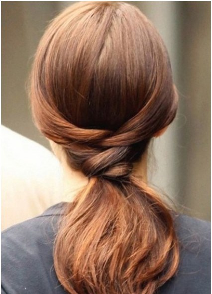 Ponytail with a Knot- Straight hairstyles