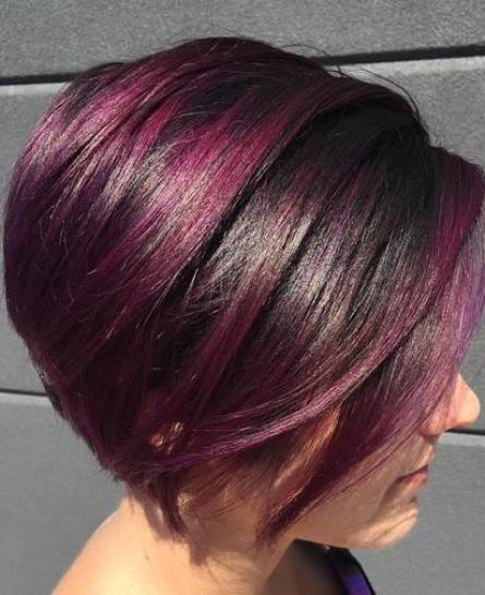 Purple Medium Bob Hairstyles