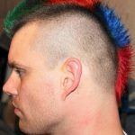 Rainbow Colored Low Mohawk hairstyles for men