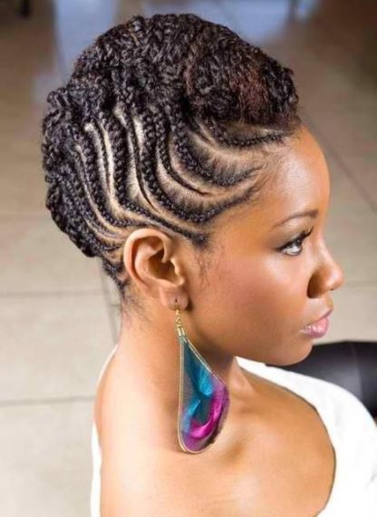 Rolling Braided Mohawk Updo hairstyles