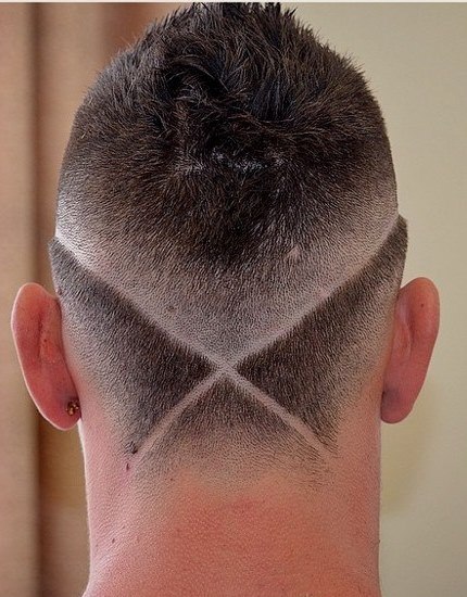 Short Haircut with Geometric Pattern- Mohawk hairstyles for men