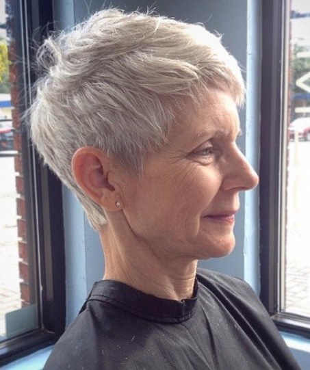 Silver and Sophisticated short hairstyles for women over 50