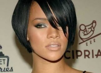 15 Eye-Catching Looks Featuring Rihanna’s Short Hairstyles Sleek Tapered Bob- Rihanna's short hairstyles