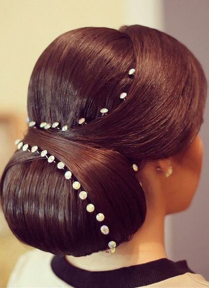 Smooth Fold over Chignon- Bridal hairstyles