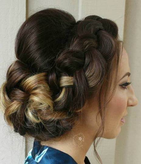 Thick Crown Braid with Bouffant- Crown braids