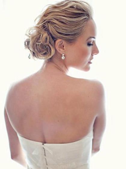 Tousled Chignon wedding hairstyles for long hair