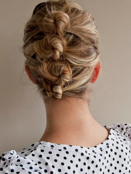 Triple Bun Updo- French twist updos