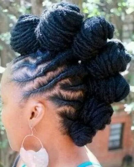 Twisted Bantu Braided Mohawk Updo hairstyles