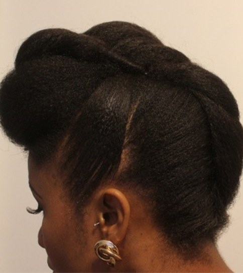 Twisted Pompadour Updos for natural hair