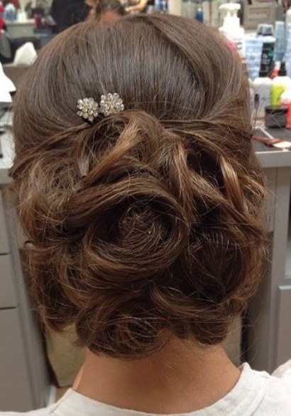 Twisted and Curled Low Bun hairstyles for prom