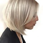 White Blonde Shoulder- Length Bob- Medium  bob hairstyles