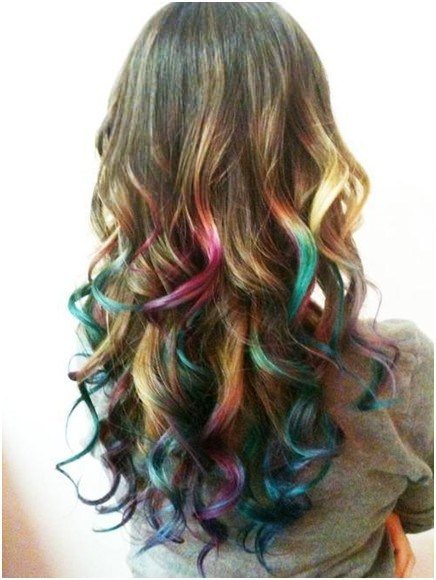 Long colorful Curls hairstyles for long hair