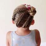 Three Braid with a Side Bun Toddler Girls Hairstyle