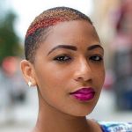 Short with Two Color Streaks TWA hairstyles