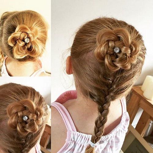 Braid with a Flower toddler girl hairstyles