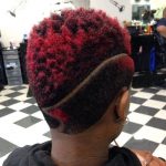 Red with Undercut TWA hairstyles