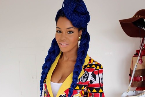 Blue Braid Twists for Black Women