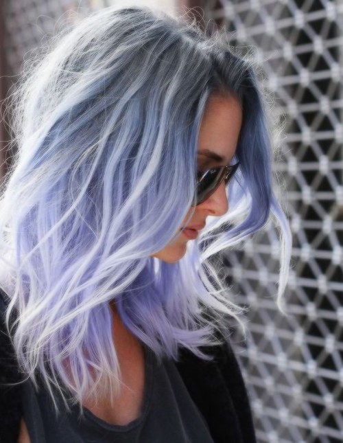 Gray and Pastel Blue Highlight Hairstyles