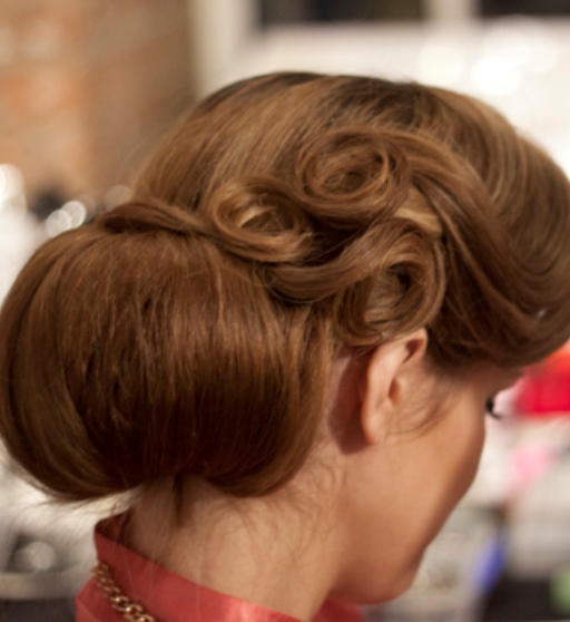 Low Bun with Side Ringlets- Hairstyles from 70's and 80's