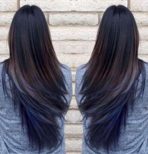 Mahogany Blue Highlight Hairstyles
