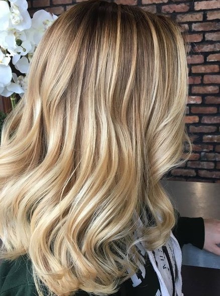 Medium Blonde Balayage- Blonde hairstyles