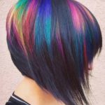 Rainbow with Darker Roots short haircuts