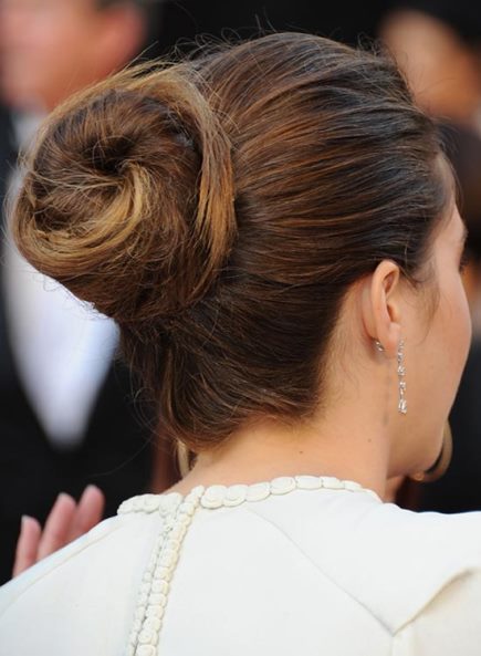 Semi High Textured Bun- Bun hairstyles for long hair