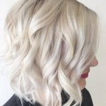 White Wavy Blonde- A-Line Bob hairstyles